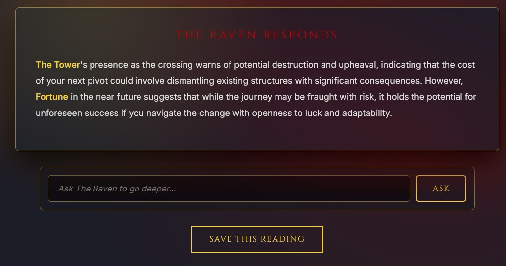 The Raven's terminal response on the true cost of Dave's next pivot